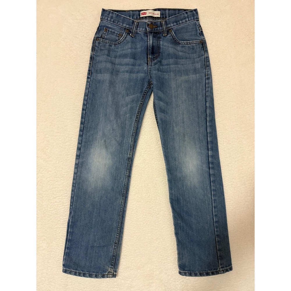 Levis 505 Jeans Youth 12 Regular Blue Medium Wash Denim Straight Leg Kids